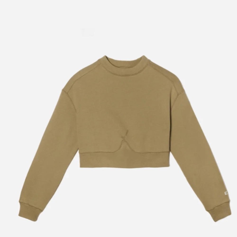 NWT- Everlane 100% Organic Cotton Cropped Crewneck Sweatshirt